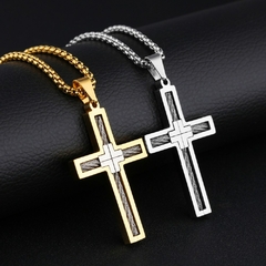 COLAR MASCULINO CRUCIFIXO AÇO INOX PREMIUM na internet