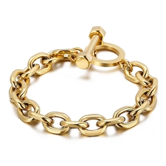 BRACELETE VINTAGE AÇO INOX FECHO CUBANO - loja online