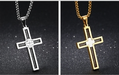 COLAR MASCULINO CRUCIFIXO AÇO INOX PREMIUM - loja online