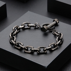 BRACELETE VINTAGE AÇO INOX FECHO CUBANO na internet