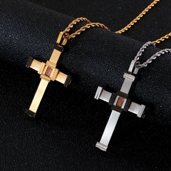 CORRENTE CRUCIFIXO AÇO INOX E MADEIRA - loja online