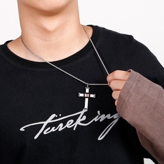 CORRENTE CRUCIFIXO AÇO INOX E MADEIRA - loja online
