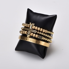 Imagem do Kit de Pulseira Caveira Rei Zircônia Luxo