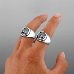 Anel Masculino Árvore da Vida Aço Inox - comprar online