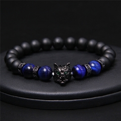 Pulseira Masculina de Pedra Olho de Tigre - loja online