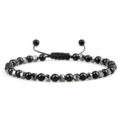 Pulseiras masculinas Acelo de Pedra Natural 4mm