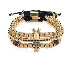 Kit de Pulseira Caveira Rei Zircônia Luxo na internet
