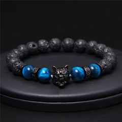 Pulseira Masculina de Pedra Olho de Tigre - comprar online