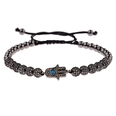 Pulseira Masculina Mão de Fatima cravejada Zircônia Luxo na internet