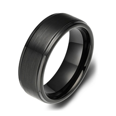 Anel Masculino Black Escovado Tungstênio - comprar online