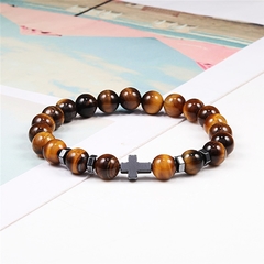 Pulseira Olho de Tigre Cruz - Pulseiras e Acessórios Masculino | Sr Lordre