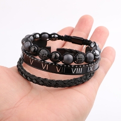 Kit de Pulseira Masculina Romano Premium na internet