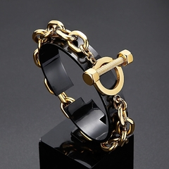 BRACELETE VINTAGE AÇO INOX FECHO CUBANO - Pulseiras e Acessórios Masculino | Sr Lordre