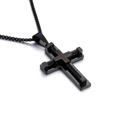 Colar Masculino Crucifixo de Aço Inox Premium - comprar online