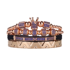 Kit de Pulseiras Real Rei Luxo Cravejado Zircônia - comprar online