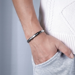 BRACELETE CLÁSSICO ZIRCÔNIA LUXO AÇO INOX - comprar online
