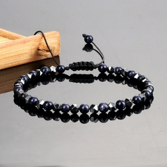 Imagem do Pulseiras masculinas Acelo de Pedra Natural 4mm