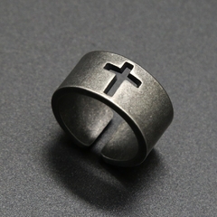 ANEL CRUZ VAZADA AÇO INOX - Pulseiras e Acessórios Masculino | Sr Lordre