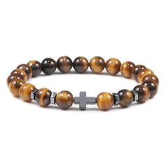 Pulseira Olho de Tigre Cruz
