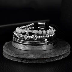 Kit de pulseira Cruz Cravejado de Zircônia Luxo - loja online