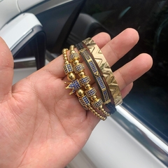 Imagem do Kit de Pulseiras Real Rei Luxo Cravejado Zircônia