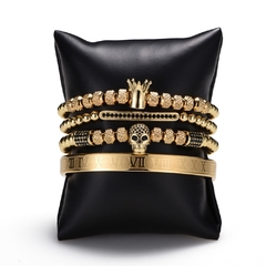 Kit de Pulseira Caveira Rei Zircônia Luxo - Pulseiras e Acessórios Masculino | Sr Lordre