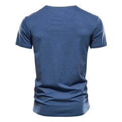 Camiseta Masculina Manga Curta Henley Premium - comprar online