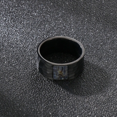 Anel Masculino Pódio Aço Inox e Zircônia 10mm na internet