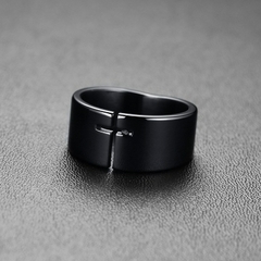 Anel Masculino Cruz Vazada Black 10mm Aço Inox - Pulseiras e Acessórios Masculino | Sr Lordre