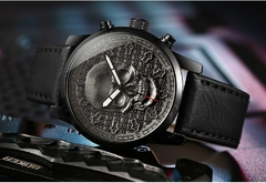 Relógio Masculino Quartzo Caveira Premium - comprar online