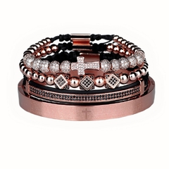 Kit de pulseira Cruz Cravejado de Zircônia Luxo - Pulseiras e Acessórios Masculino | Sr Lordre