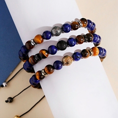 Pulseira Masculina Blindado de Pedra Natural 8mm na internet