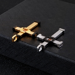 CORRENTE CRUCIFIXO AÇO INOX E MADEIRA na internet