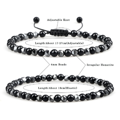 Pulseiras masculinas Acelo de Pedra Natural 4mm