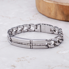PULSEIRA CRUCIFIXO CRAVEJADO ZIRCÔNIA PREMIUM - Pulseiras e Acessórios Masculino | Sr Lordre