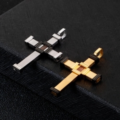 CORRENTE CRUCIFIXO AÇO INOX E MADEIRA - loja online