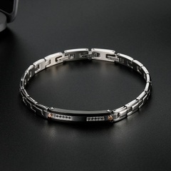 BRACELETE CLÁSSICO ZIRCÔNIA LUXO AÇO INOX na internet