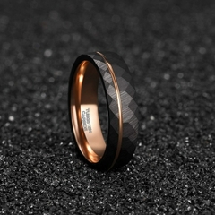 Anel Black Martelado de Tungstênio Confort Premium - loja online