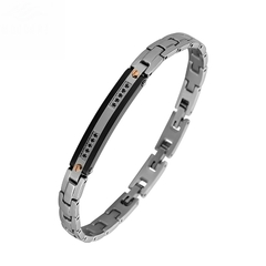 BRACELETE CLÁSSICO ZIRCÔNIA LUXO AÇO INOX