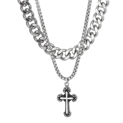CORRENTE CRUCIFIXO DUPLO - Pulseiras e Acessórios Masculino | Sr Lordre