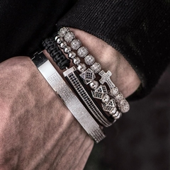 Kit de pulseira Cruz Cravejado de Zircônia Luxo - Pulseiras e Acessórios Masculino | Sr Lordre