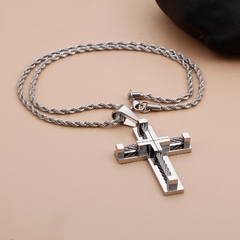 Colar Masculino Crucifixo de Aço Inox Premium - loja online