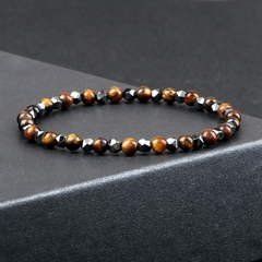 Imagem do Pulseiras masculinas Acelo de Pedra Natural 4mm