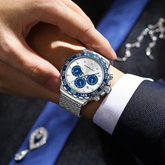Relógio Masculino Grille Prata Quartzo Premium - Pulseiras e Acessórios Masculino | Sr Lordre