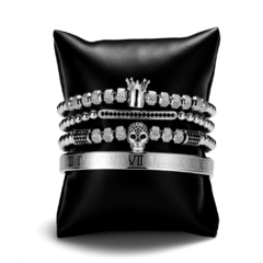 Kit de Pulseira Caveira Rei Zircônia Luxo na internet