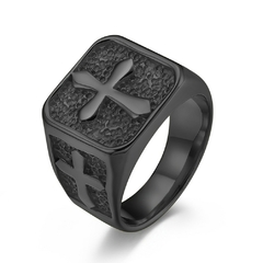ANEL MASCULINO CRUZ AÇO INOX PREMIUM