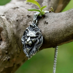 Imagem do Colar Masculino Leão Viking Aço Inox
