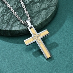 Colar Masculino Cruz Aço Inoxidável com Zircônia - Pulseiras e Acessórios Masculino | Sr Lordre