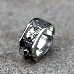 Anel Masculino Caveira Vintage em Aço Inoxidável - Pulseiras e Acessórios Masculino | Sr Lordre