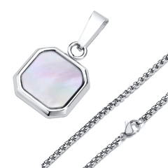 Colar Masculino de Pedra quadrado Aço Inox - comprar online